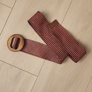 Lolita brand Belt, brown, bronze Lolita brand, wooden buckle, soft